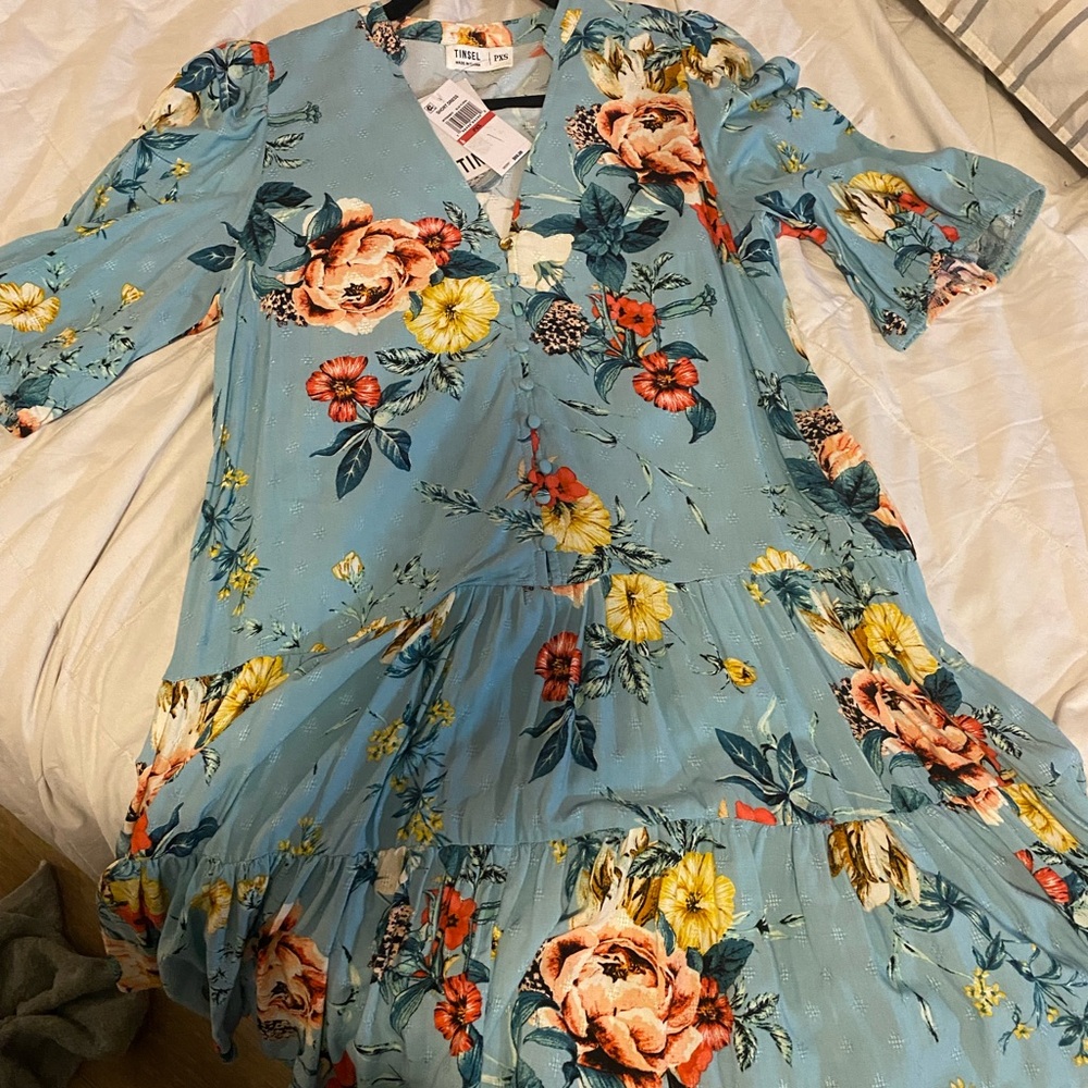 NWT tinsel women’s dress short size pxs